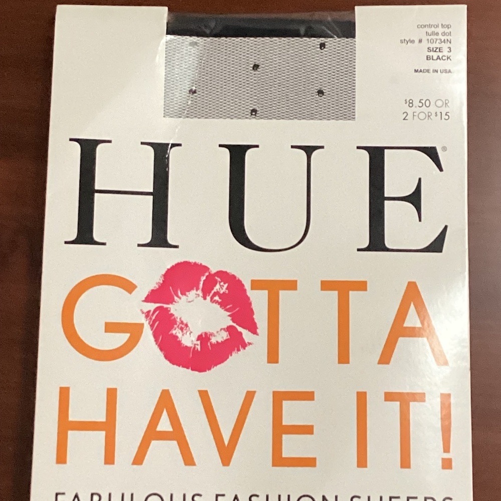 HUE Black size 3 control top tights